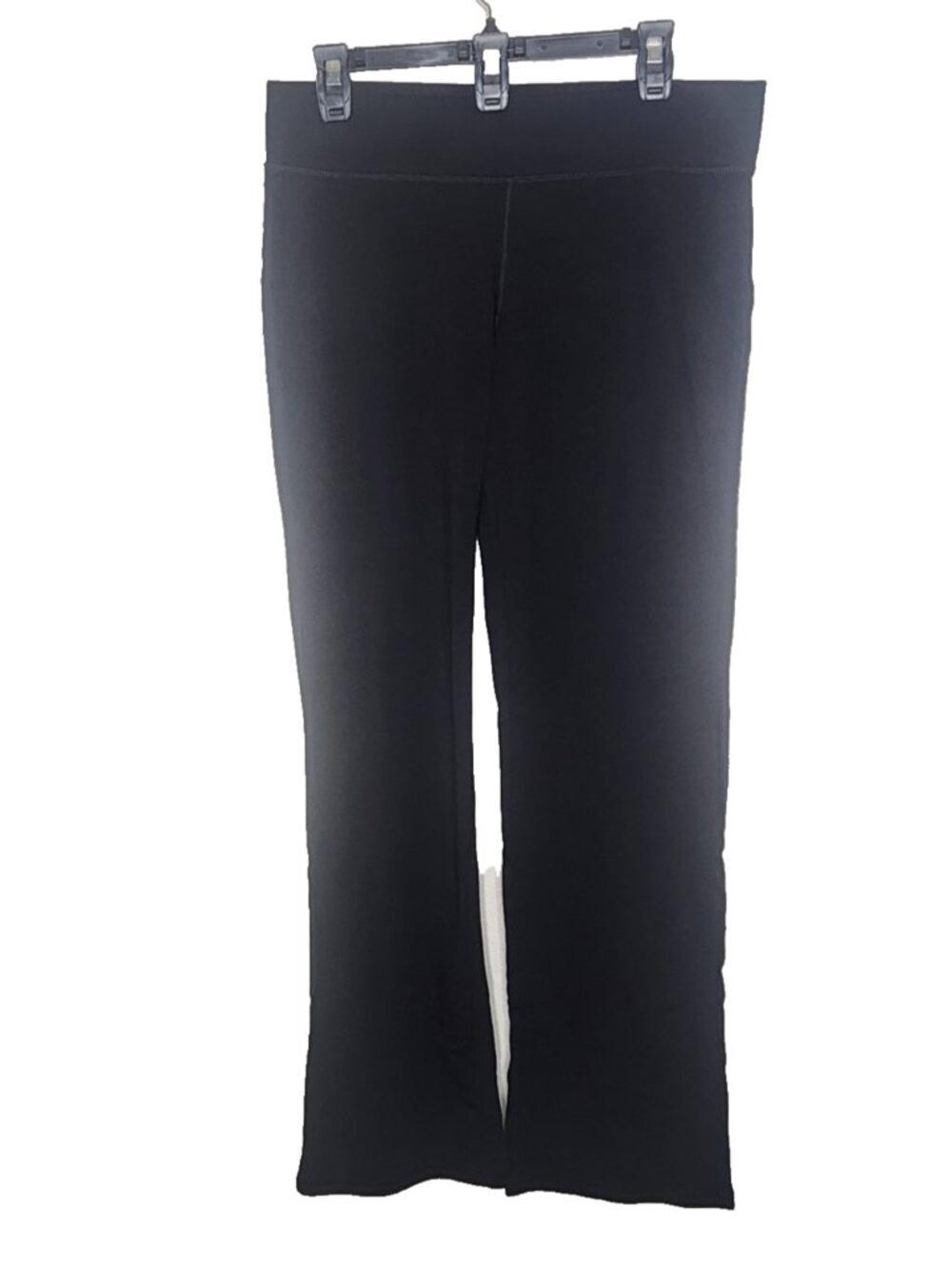 No Nonsense Women's Flared Sport Black Yoga Pants Large
